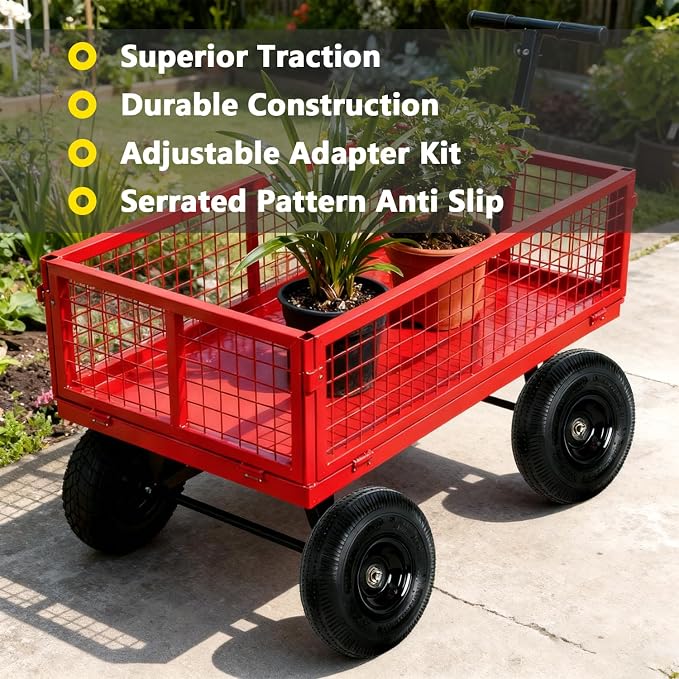4.10/3.50-4 Pneumatic Wheel, 10 Inch Pneumatic Tires and Wheels Replacement with 5/8'' Bearings, 2.2" Offset Hub for Garden Cart, Hand Truck, Lawn Cart, Dolly, Mower (2 PACK)