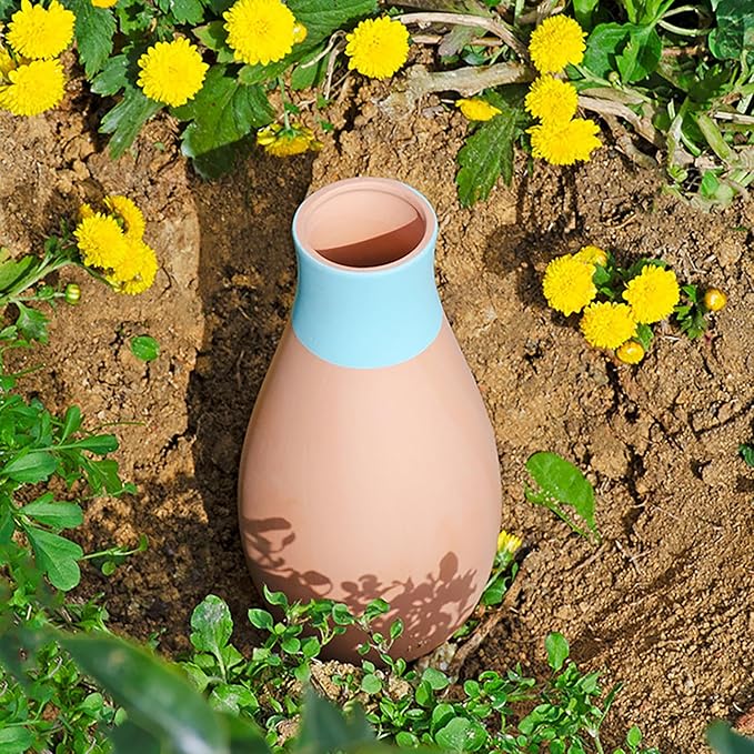4PCS Automatic Plant Watering Devices, Ceramic Plant Waterer Terracotta Watering Pots, Self Irrigation Drip System Kit for Garden, Home, Indoor, Outdoor, Vacation Plants Waterer