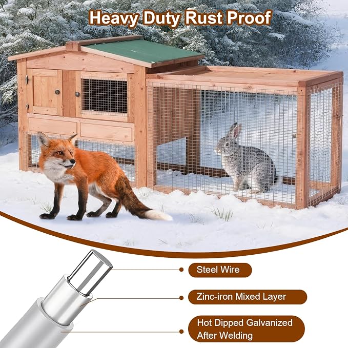 Hardware Cloth 1 inch 48 x 100 ft Mesh 17 Gauge Vinyl Hot Dipped Galvanized After Welding Fence Wire Rodent Mesh Preventing Hare, Raccoons, Foxes, Groundhog Poultry Netting
