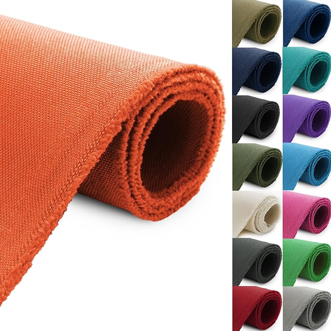 Thickened Waterproof Canvas Fabric by The Yard, 1200D 58" W Outdoor Upholstery Material Heavy Duty Fabric Water Resistant Sewing Material for Chair Patio Cushion Purse Bag, 1 Yard Orange