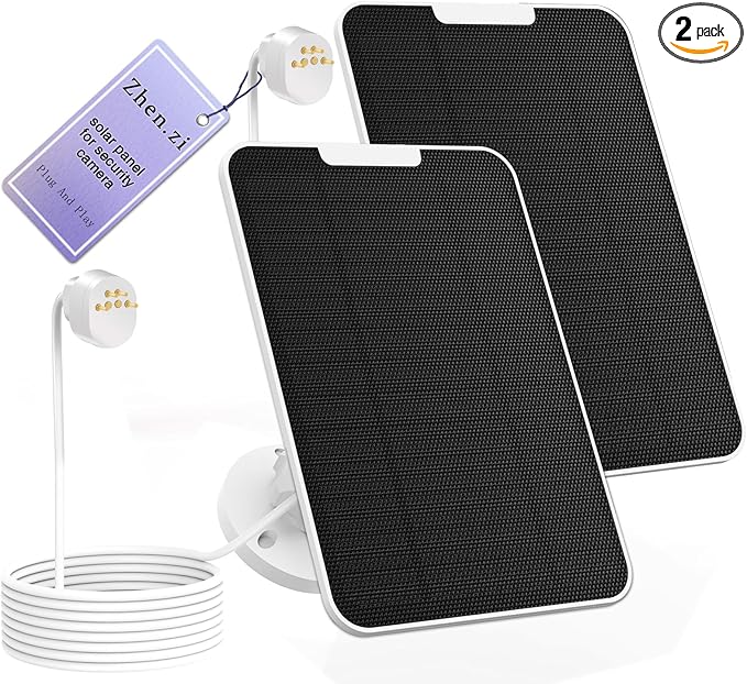 Solar Panel for Google Nest Camera Outdoor Battery Version,4W IP66 Waterproof Solar Power Charger with 13ft Cable,360° Adjustable Mount for Nest Cam Indoor/Outdoor Security Camera (Nest-2 Pack)