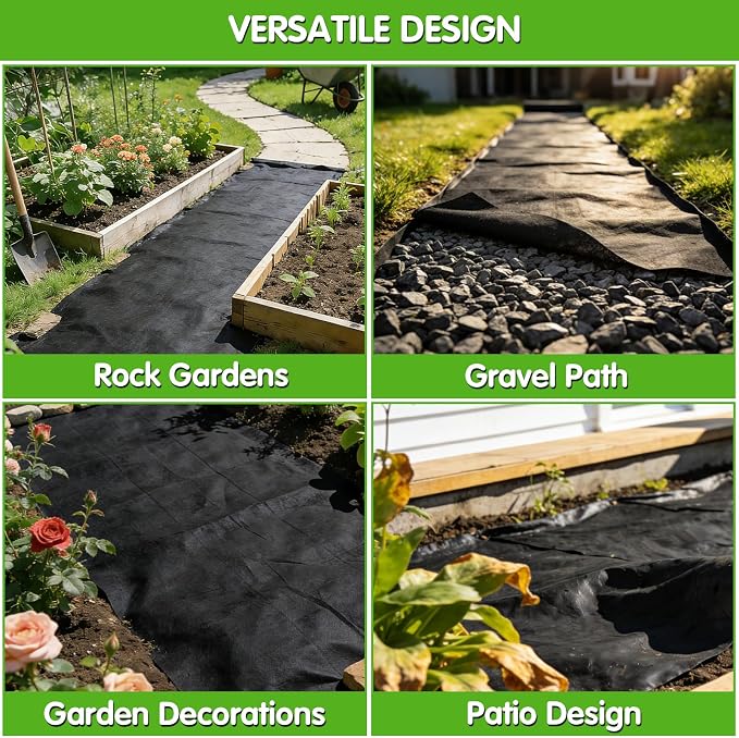 EXTRAEASY Non-Woven Weed Barrier Fabric, 3ft x 50ft, Easy Install & Breathable Ground Cover - Landscape Fabric for Gardens, Flower Beds, Mulch & Professional Weed Control