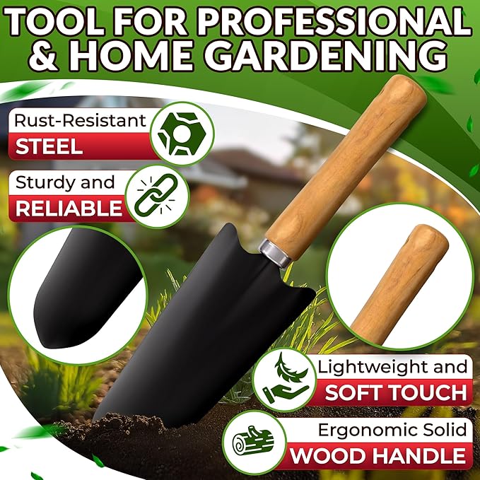 Compact Gardening Tool Set of 9 - Mini Garden Kit for Women with Multiple Pockets, Rust-Proof Steel Planting Tools for Gardeners - Portable Garden Tool Bag, Outdoor and Indoor Gardening Kit for Women