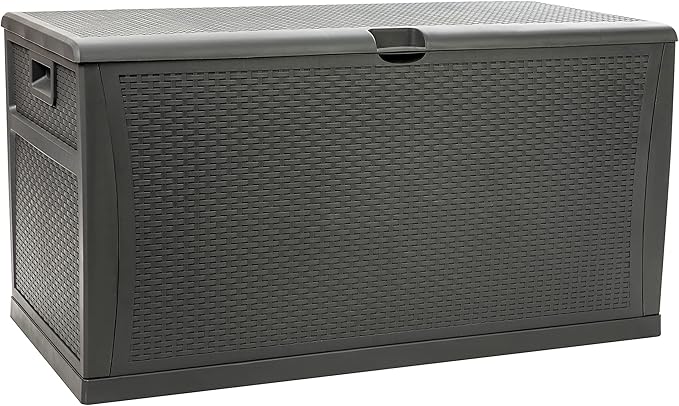 Flash Furniture 120 Gallon Plastic Deck Box - All-Weather Patio Storage and Organization for Throw Pillows, Pool Toys or Garden Tools