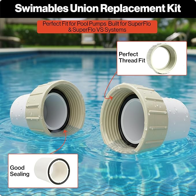 Swimables Union Replacement Kit Compatible with Pentair SuperFlo & SuperFlo VS Pool and Spa Pump 350157 - Replacement for Pentair 350157 - Made in USA