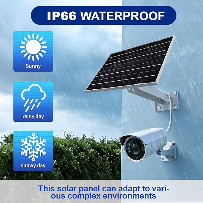 Eco-friendly 6W 5V Monocrystalline Solar Panel, Type-C Interface, IP66 Waterproof, 6.5-foot Cable, High Conversion Rate, Compatible with Various Electronic Devices