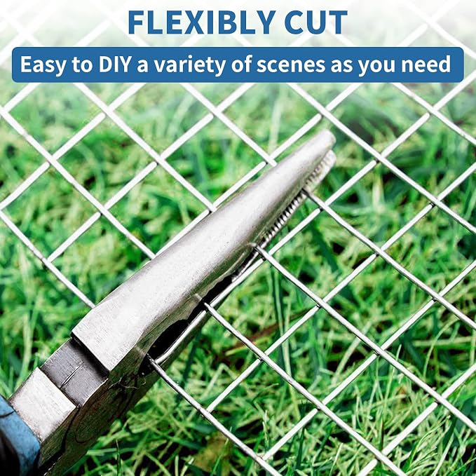 Zevemomo Hardware Cloth 1/4Inch 48in x 100ft Chicken Wire Mesh, Galvanized After Welding Fence 23Gauge, Chicken Wire Fencing Roll for Raised Garden Plant Poultry Netting Cage Gutter Guard Mesh Screen