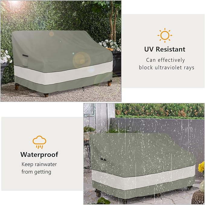 Outdoor Sofa Cover,Patio Loveseat Cover,3-Seater Bench Cover,Waterproof Heavy Duty Patio Furniture Covers,76W x 32.5D x 33H Inches