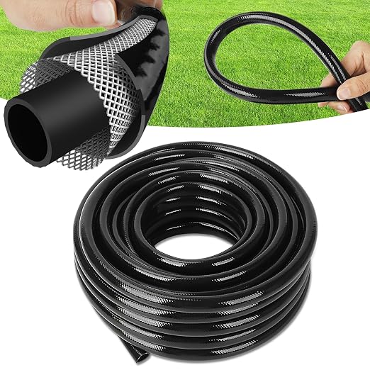 1/2 Inch Irrigation Tubing, 50FT Drip Irrigation Tubing for Garden, Flexible Poly Drip Irrigation Hose for Raised Beds, Greenhouse, Lawn, Yard Watering System