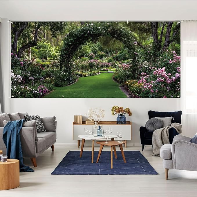 6 * 13FT Summer Garage Door Cover Decorations Sunset Palm Trees Garage Door Banner for Outdoor Indoor Summer Party Photography Backdrop