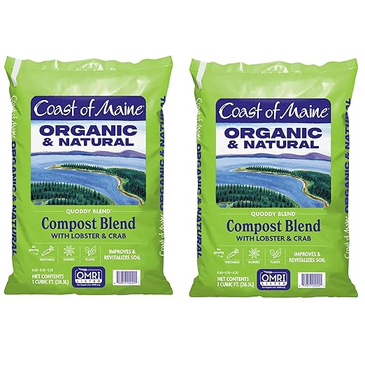 Coast of Maine Quoddy Blend, 1 cu ft (Pack of 2) Organic and Natural Compost Blend with Lobster and Crab - Improves and Revitilizes Soil
