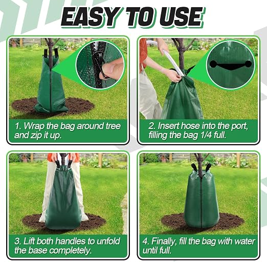 12 Packs Slow Release Tree Watering Bags - 20 Gallon Zippered Automatic Drip Irrigation Bags for New Planted and Transplanted Trees
