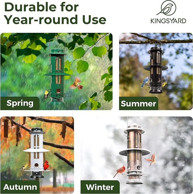 Kingsyard Squirrel Proof Bird Feeder with Removable Base + Kingsyard Bird Feeding Station Kit