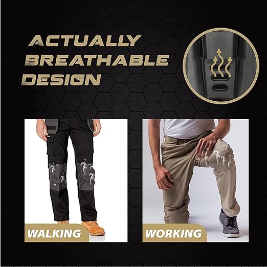 Knee Pad Inserts for Work Pants, Uniforms, and Tactical Pants, Breathable Knee Pad Inserts for Garden, Construction, Floor, Cleang, and Garage 9.3''×6.5''×1'', Black
