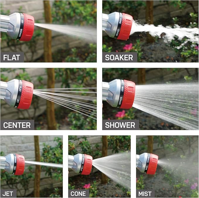 Eden Heavy Duty Oscillating Sprinkler and 7-Pattern Thumb Control Nozzle Bundle W/Quick Connect Starter Sets