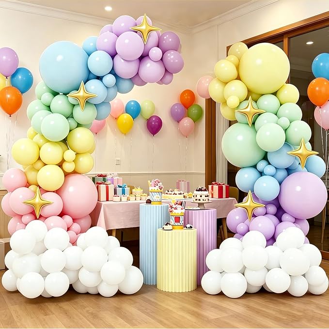 Balloon Arch Kit,Adjustable 8.2FT & 6FT Half Balloon Arch Stand with Base for Birthday Wedding Baby Shower Graduation Party Decorations(White)