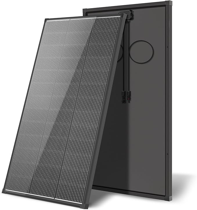 Solar Panels,200 watt Solar Panel 12v n Type 18bb Solar Panel A+ Grade PV Module with IP68 Junction Box,25% Cell Efficiency 200w Solar Panels for Off Grid RV Boat Rooftop Camper(200W Black