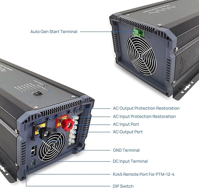 Soyond 2000W Pure Sine Wave Inverter Charger, 12V DC to 120V AC Surge 6000W, with 50A Battery AC Charger, Power Inverter w/LCD Remote Panel for RV, Boat,Truck, Compatible with Lifepo4 Battery