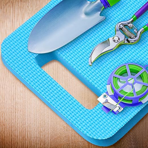 Riakrum 10 Pcs Garden Kneeling Pad Garden Knee Pad Thick Foam Knee Mat Waterproof Cushion for Kneeling Multi Functional and Church Kneeler for Praying, Baby Bath, Yoga, 15.4 x 6.7 Inch (Blue)