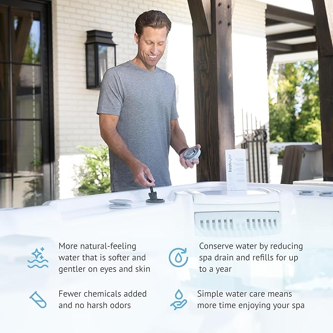 FreshWater Salt System Cartridge - Water Treatment Replacement Cartridge for Spas & Hot Tubs - Easy Maintenance - Supports Natural-Feeling Water to Help Prevent Dry Eyes & Itchy Skin (3 Pack)