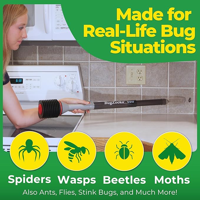 BugZooka - Bug Vacuum for Adults - No Batteries or Toxic Chemicals, Safe Bug Vacuum with Long Nozzle - 1 Pack