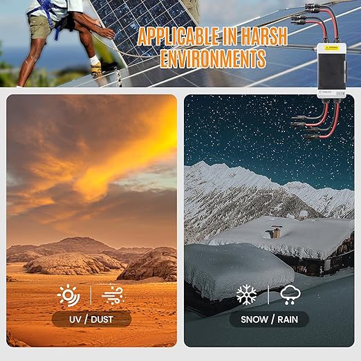 Solar Panels Disconnect Switch 25A 400VDC PV Shut Off Switch Outdoor 2 String Circuit Breaker Box IP66 Waterproof UV-Proof