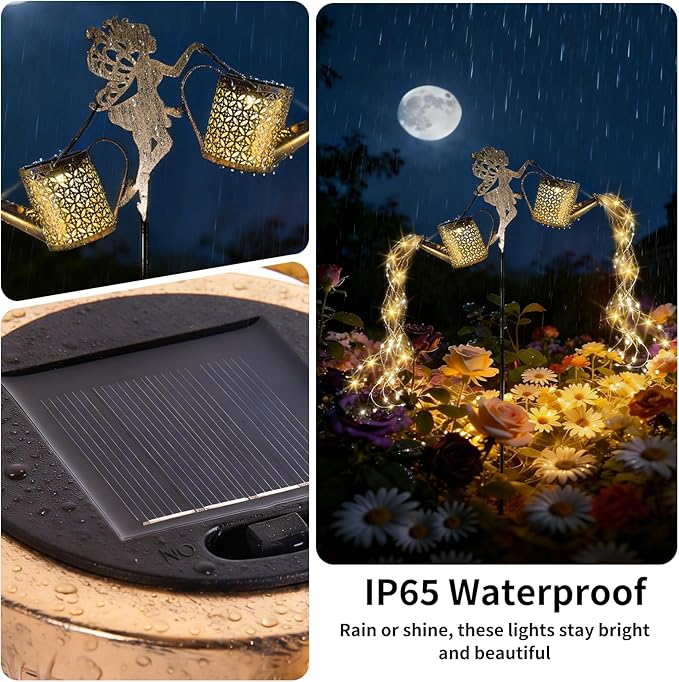 SRNPMIU Solar Watering Can Light - Solar Yard Decorations Outdoor,Garden Decor Lights for Yard,IP65 Waterproof Hanging Lantern Lights,Outside Garden Flower Bed Decor Light for Moms Birthday 2PCS