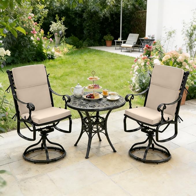 High Back Patio Chair Cushions, 21x20 Waterproof & Fade-Resistant Outdoor Dining Chair Cushions, Indoor/Outdoor High Back Cushion, Seat Pad for Glider and Lawn Chair, Beige