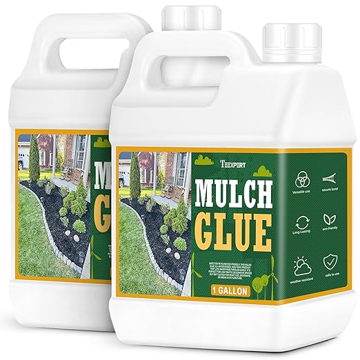 Teexpert Mulch Glue for Landscaping, 2 Gallon Rock Glue for Landscaping Gravel Binder Adhesive to Lock Down Pea Gravel, Stone, Rubber Mulch, Wood Chips, Pine Straw in Place for Outdoor Landscape
