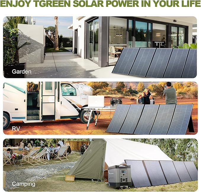 ALLPOWERS SP037 400W Portable Solar Panel, 23% Efficient IP66 Waterproof Foldable for RV Camping Home & 12V Systems, Compact Power Solution