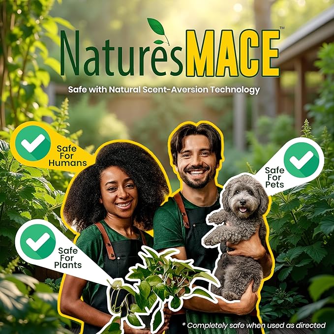 Nature’s MACE Dog Mace, Dog Repellent for Yard, Potty Training Tool Spray, Indoor & Outdoor, Pee Deterrent, Safe Around Kids, Pets, Garden & Plants, 1 Gallon Concentrate, Treats 48,000 Sq. Ft.