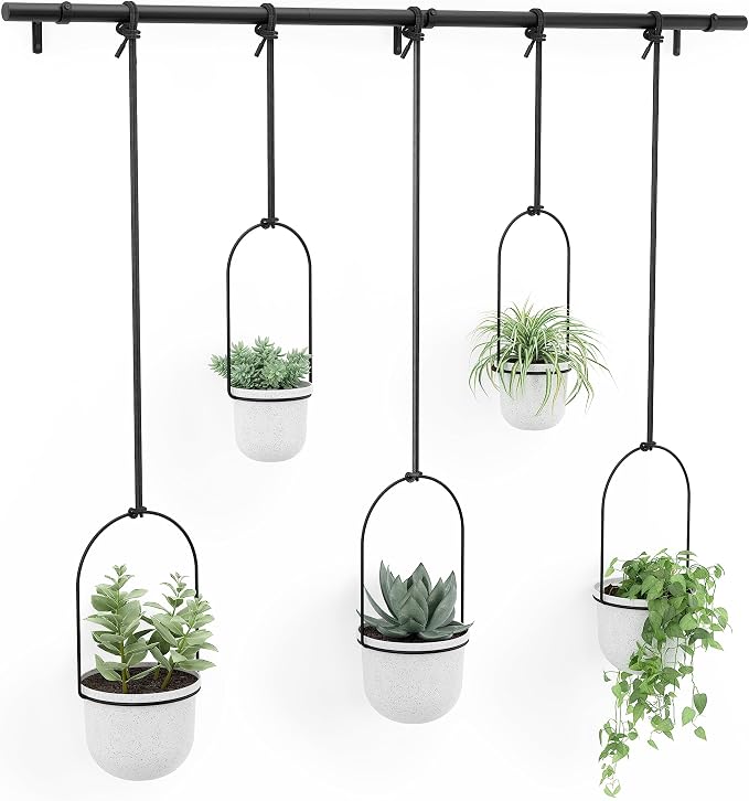 Umbra Triflora Hanging Planter, Set of 5, White (Pack of 3)