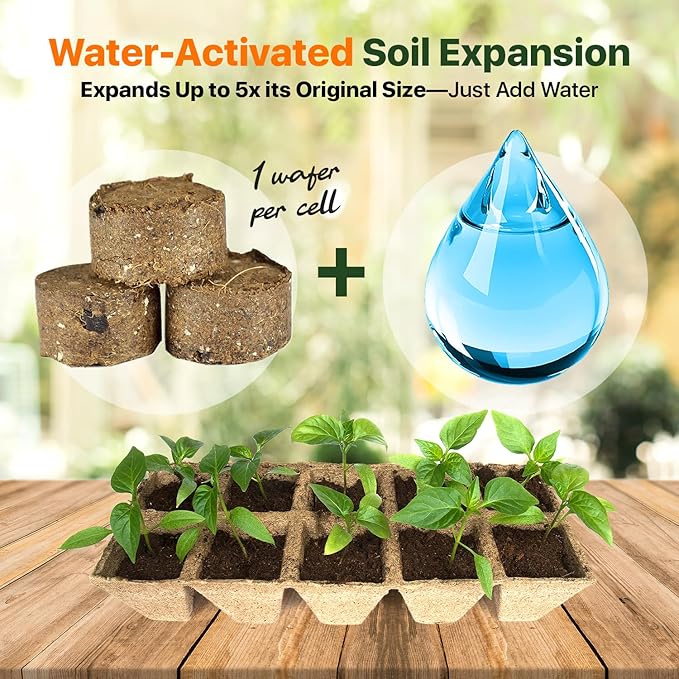 WONDER SOIL | 100 Organic Seed Starter Pellets | Ready to Plant Seed Starting Soil Loaded with Pre-Mixed Nutrients | Fast Germination | Indoor or Outdoor | 100 Count