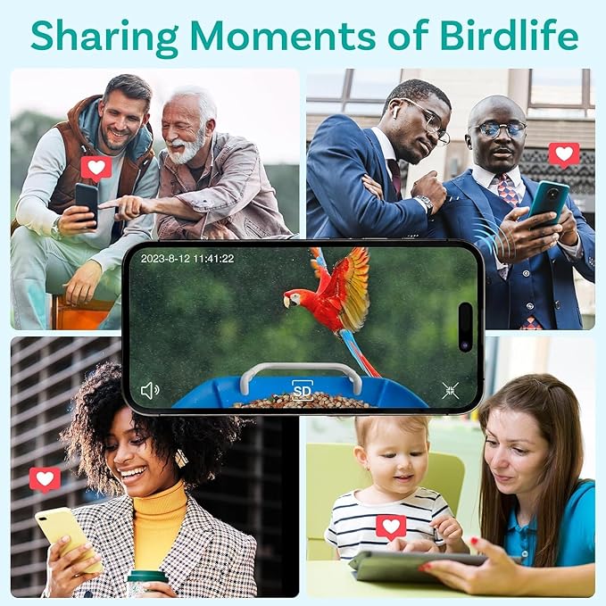 Birdock 1296P HD AI Identify Smart Bird Feeder with Camera,1296P HD AI Identify Wild Watching Camera, Auto Capture Videos & Motion Detection,Gift for Bird Lover (2.4G HZ WiFi)(Blue)