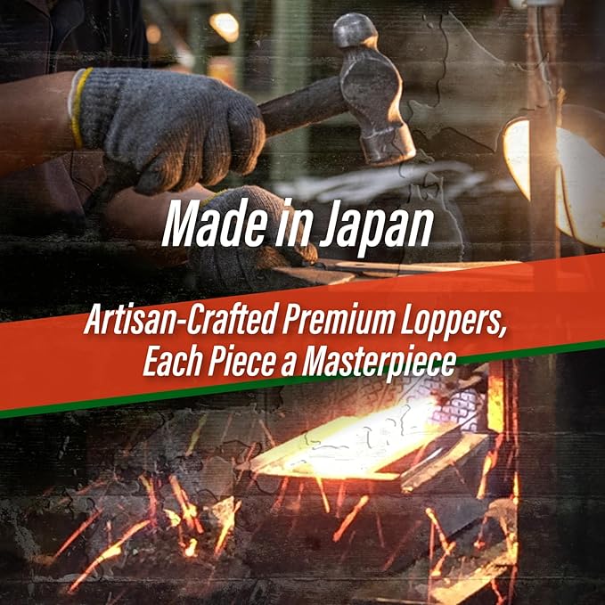 SUIZAN Bypass Hand Loppers 25" - Professional Japanese Branch Cutter Lightweight Compact Tree Trimmer Gardening Tools