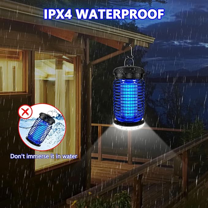 LUOJIBIE Bug Zapper Outdoor, Mosquito Zapper with LED Light, Fly Zapper Outdoor Indoor, Insect Zapper Electric Fly Traps, Plug in Mosquito Killer for Patio Yard