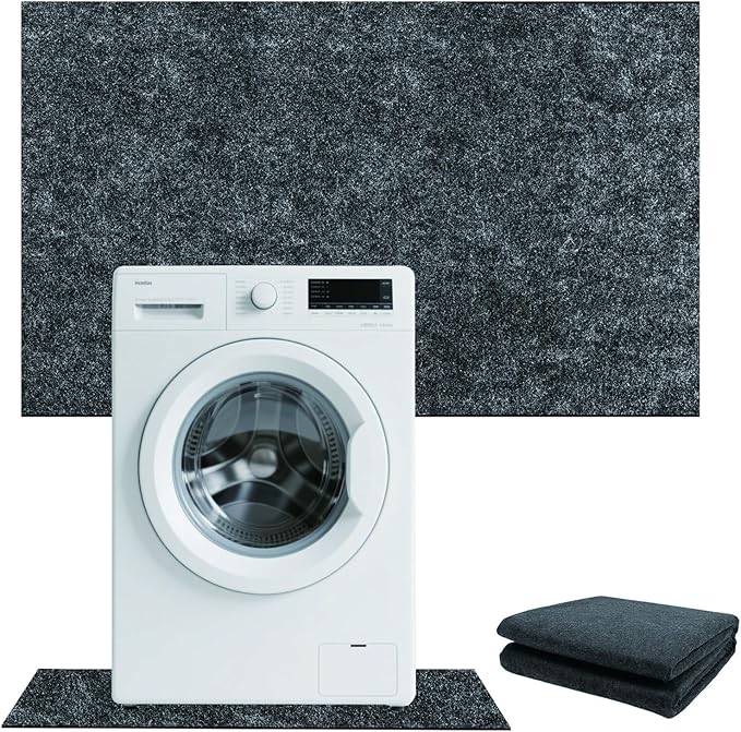 Under Washing Machine Mat, 36x59 in Non-Slip Waterproof Shed,Base Flooring Pad for Washer Dryer Fridge Protection with Rubber Backing, Absorbing Reducing Noise Scratch Prevention