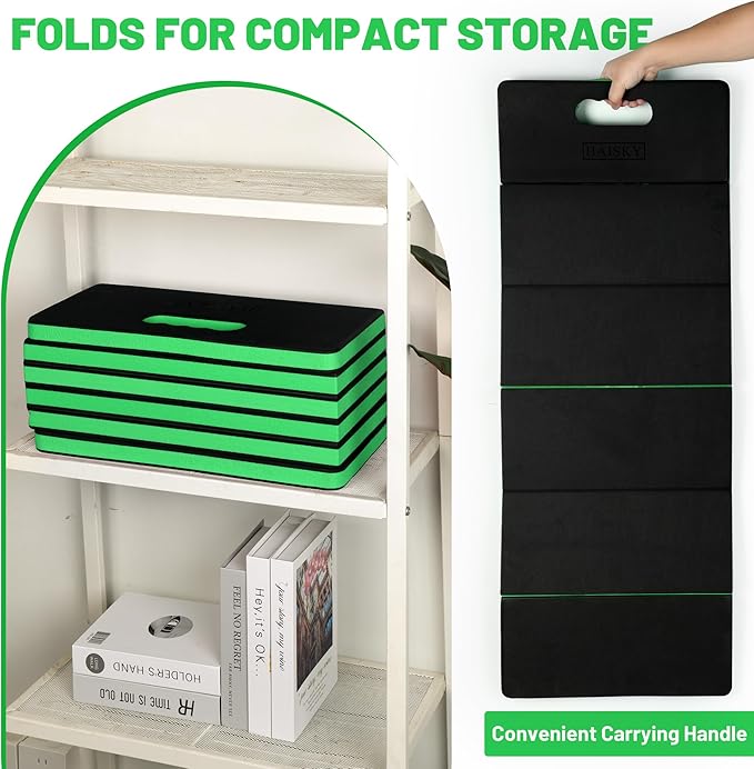 Foldable Mechanic Mat Kneeling Pad, 1.2" Extra Thick Density EVA Foam Portable 5-Fold Kneeling Mat, 47" x 18" for Working under Car, Gardening, Yardwork, Workshop Repairing, Camping