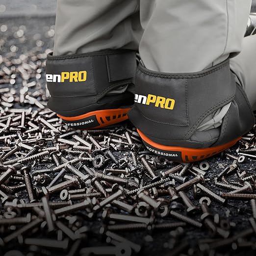 GRENPRO Professional Knee Pads for Work,Heavy Duty Thick Foam Knee Pads Tools,Knee Pad with Soft Gel Cushion for Construction,Work,Flooring,Gardening,Cleaning,Tiling,Orange