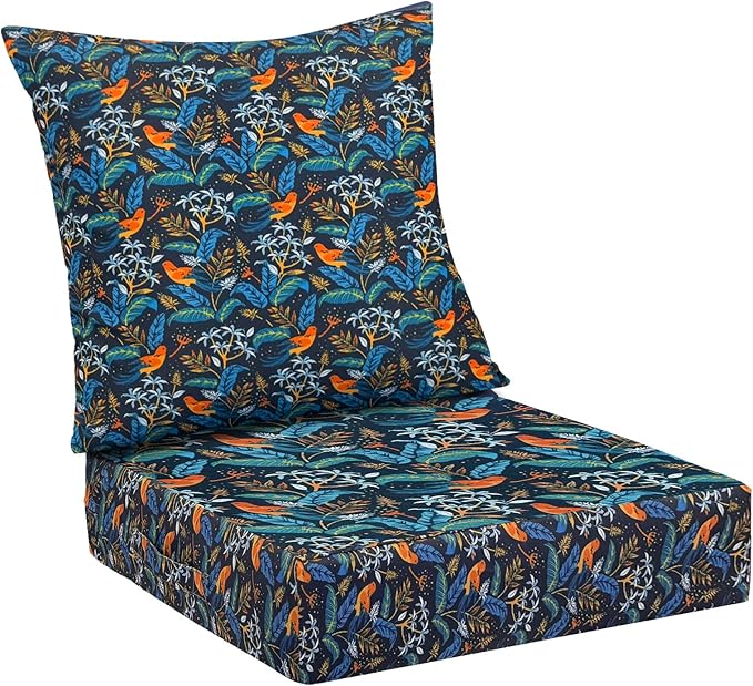 IPYNBAP Outdoor Cushions for Patio Furniture,Outdoor Seat Cushion Set 24 x 24 x 4 Inch,Waterproof & Fade Resistant Outdoor Chair Cushions,Deep Patio Chair Cushion with Removable Cover,Nightingale