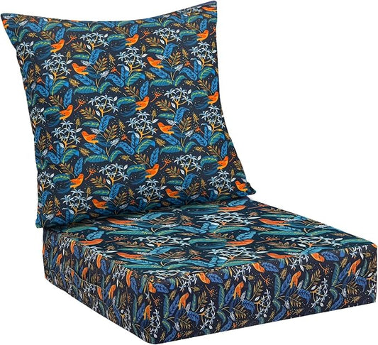 IPYNBAP Outdoor Cushions for Patio Furniture,Outdoor Seat Cushion Set 24 x 24 x 5.75 Inch,Waterproof & Fade Resistant Outdoor Chair Cushions,Deep Patio Chair Cushion with Removable Cover,Nightingale