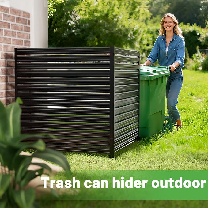 1 Panel No-Dig Metal Privacy Fence Screen, 60" H × 48" W Outdoor Air Conditioner Fence, Rustproof AC Unit Cover to Hide Trash Bins, Pool Equipment Enclosure, Decorative Garden, Patio & Backyard
