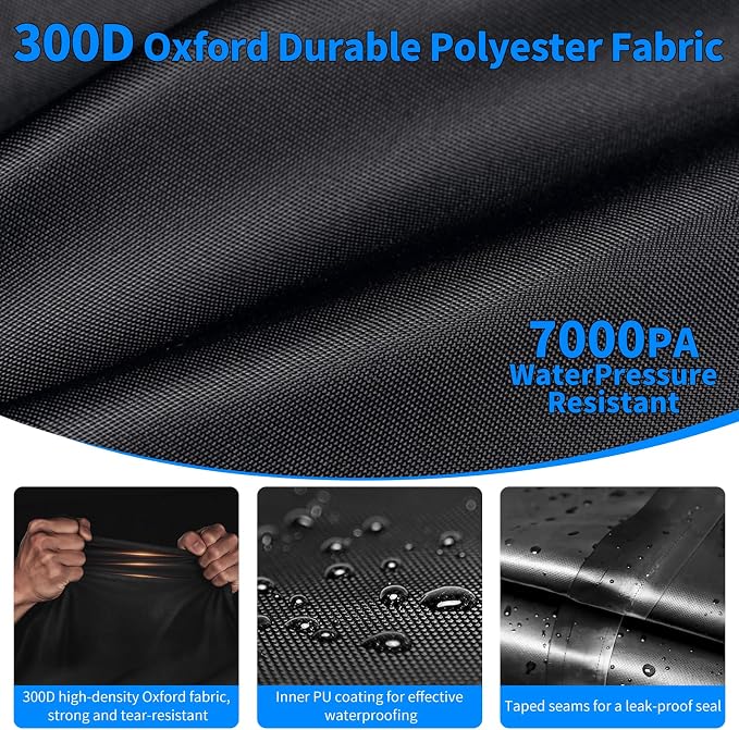 Rectangular Patio Table Cover with Umbrella Hole,Outdoor Lawn Patio Furniture Covers Heavy Duty 300D Oxford Fabric,Waterproof,Ripstop,UV Protection(84.6" L x 53" W x 31.5" H)