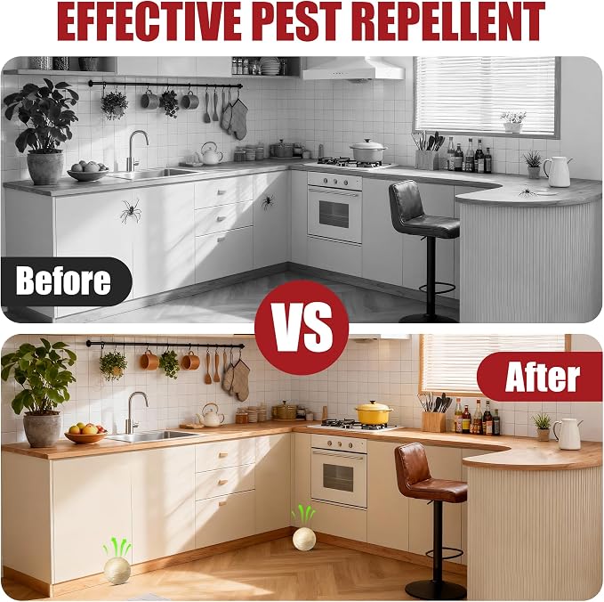 Natural Peppermint Insect Repellent, Spider Repellent Indoor, Fresh Mint Scent, Rodent Repellent for Car Engine, Home Storage, Safe for Kids and Pets