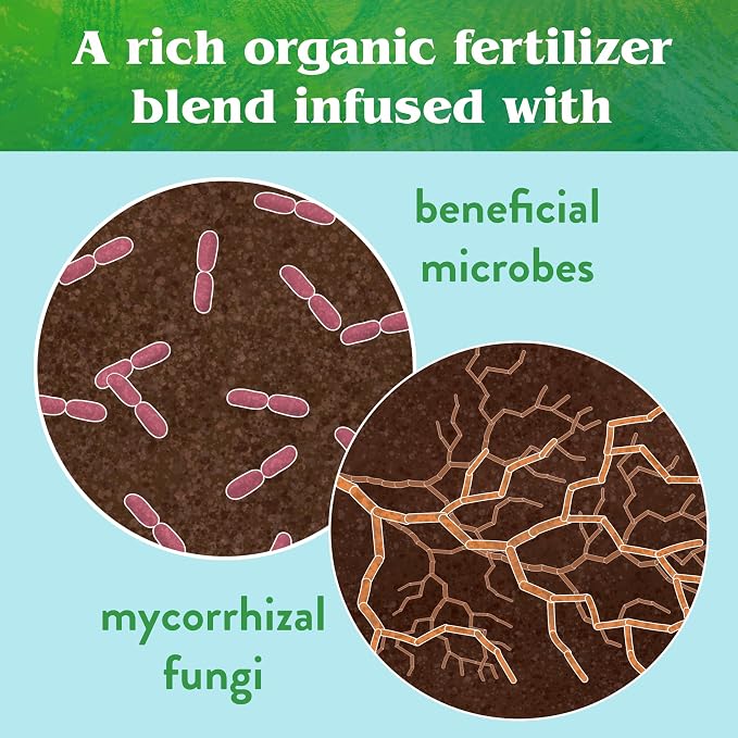 Down To Earth All Natural Fertilizers Organic Bio-Live Starter & Transplant Mix with Mycorrhizal Fungi and Benefical Microbes for Plant Food 5-4-2, 25 lb