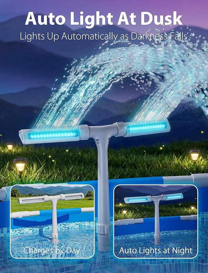 2026 Solar Pool Fountain & Poolside Storage for Above Ground Pool