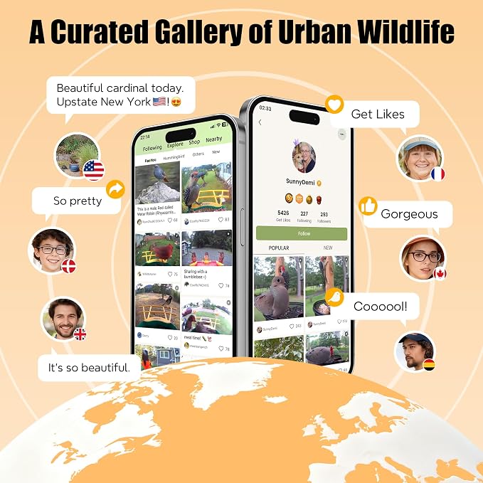 Smart Window Bird Feeder with 2K Camera & AI Identification, Strong Suction Cup Mount, All-Weather Design, Real-Time Alerts, Easy to Install, for Apartments & Homes, Perfect for Bird Lovers