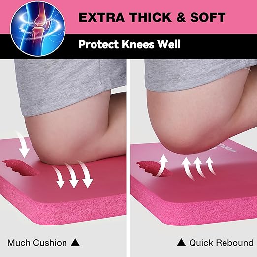 WORKPRO Extra Thick Kneeling Pad, Soft NBR Foam Cushioning for Knee, Large Foam Kneeler Mat for Gardening, Bathing Baby, Exercise, Workout Supplies, 17.5 x 11 x 1.5 in, Pink