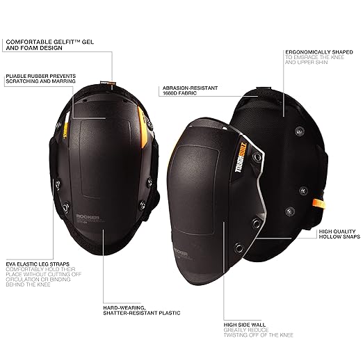 ToughBuilt - Gelfit ™ Rocker Professional Knee Pads - SnapShell ™ Compatible - (TB-KP-G201)