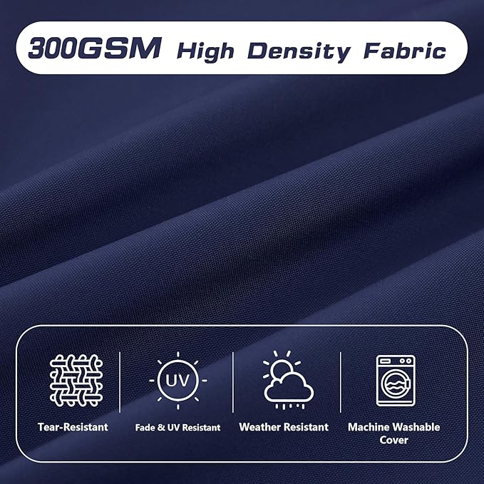 High Back Patio Chair Cushions, 21x20 Waterproof & Fade-Resistant Outdoor Dining Chair Cushions, Indoor/Outdoor High Back Cushion, Seat Pad for Glider and Lawn Chair, Navy Blue